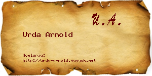 Urda Arnold névjegykártya